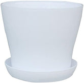 Molotos Home Resin Indoor Outdoor Garden Plant Flower Pot Balcony Plastic Planter Patio(1714.512.5cmwhite) - (Color: White, Sheet Size: Small)