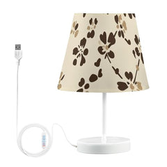 Table Lamps 3 Ways Dimmable Brown and Tan with Fabric Lampshade USB Ports Wood Base LED Bulb for Bedroom and Living Room