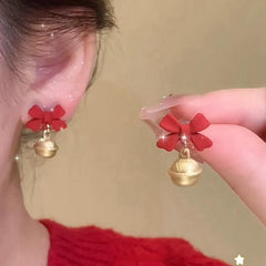 1 Pair Christmas Earrings for Women Bow Earrings Holiday Jewelry Gifts Christmas Outfits for Women Stocking Stuffers Gifts for Friends