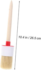 1Pc Round Bristle BBQ Brush with Wooden Handle Ergonomic Design for Easy Grilling for Oil Painting Culinary Use Versatile Brush for All Chalk Paints