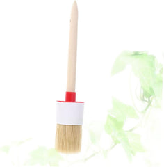 1 Pc Round Bristle Brush with Wooden Handle Ergonomic Design for for Oil and Chalk Painting Versatile for All Hand