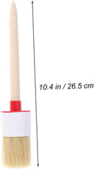 1pc Round Bristle Brush Wooden Handle for Oil Painting Painting BBQ Ergonomic Design for Artists Boys and Girls Creative Projects