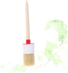 Mipcase 1Pc Wooden Handle Round Bristle Brush for BBQ Oil Painting and Crafting Versatile Brush for Grease and Watercolor Painting Ergonomic Design Reduces Fatigue