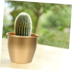 Flower Pot Metal Plant Pots Set of 2 Garden Planter Rustic Style for Home Office Decor