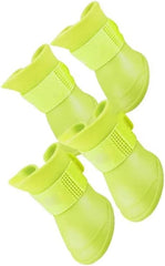 ZJchao Dog Shoes, 4 Pcs Dog Silicone Boot Skidproof Soft Dog Rain Shoes Dog Paws Booties Outdoor Footwear Dog Boots Dog Rain Boots with Thickened Non Slip Sole for Dogs Puppy (S)