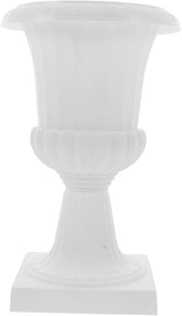 Roman Style Plastic Planter Pot with Wide Opening for Indoor Outdoor Use Vintage European Flower Container for Wedding Party Decoration White Removable Floral Urn