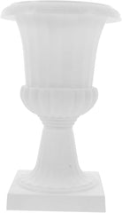 Roman Style Plastic Planter Pot with Wide Opening for Indoor Outdoor Use Vintage European Flower Container for Wedding Party Decoration White Removable Floral Urn