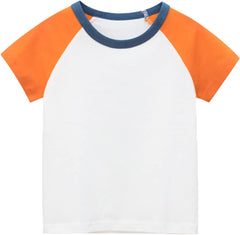 Toddler Kids Girls Boys Short Sleeve Basic Color Block T Shirt Casual Tees Shirt Tops Comfortable Summer Tops