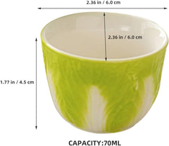 Ceramic Tea Cup Cabbage Pattern Retro Chinese Style Porcelain Teacup for Use Ergonomic Design for Comfortable Tea Drinking
