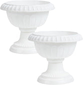 2pcs Wedding Flower Pot Garden Decorations Flower Urn Large Outdoor Pots Decorative Flowerpot Centerpiece Planter Retro Flower Pots Porch Wedding Decor Vintage Shaped White Plastic