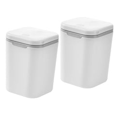 2Pcs Mini Trash Bin with Lid Compact Desktop Garbage Can for Office Home Stylish Small Waste Bin for Countertop Easy to Clean