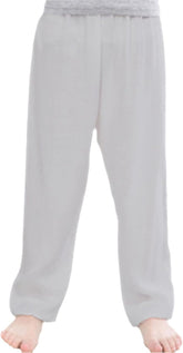 Summer Boys and Girls Cotton Pants Children's Baby Loose Silk Trousers Gray