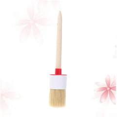 1pc Round Bristle Brush Wooden Handle for Oil Painting Painting BBQ Ergonomic Design for Artists Boys and Girls Creative Projects