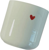 FAVOMOTO Ceramic Heart Tea Cup Porcelain Milk Storage Mug for Coffee Hot Lightweight Home and Restaurant Drinkware