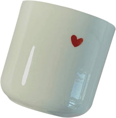 FAVOMOTO Ceramic Heart Tea Cup Porcelain Milk Storage Mug for Coffee Hot Lightweight Home and Restaurant Drinkware