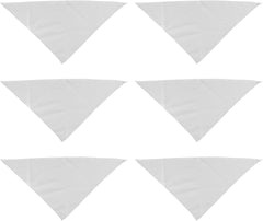 6 Pcs Sublimation Blank Pet Bandana Heat Transfer Washable DIY Triangle Dog Scarf Bibs Kerchief for Puppy Cats, White