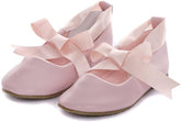 Toddler3 to Youth3 Ballet Flat Girl Shoe with Ribbon Tie in Pink Ivory White Black Gold Silver