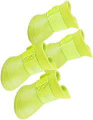 ZJchao Dog Shoes, 4 Pcs Dog Silicone Boot Skidproof Soft Dog Rain Shoes Dog Paws Booties Outdoor Footwear Dog Boots Dog Rain Boots with Thickened Non Slip Sole for Dogs Puppy (S)