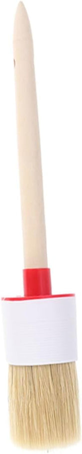 Ergonomic Wood Handle BBQ Brush Oil Painting Brush Round Bristle for Chalk and Sauce 1 Pc