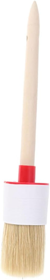 1Pc Round Bristle BBQ Brush with Wooden Handle Ergonomic Design for Easy Grilling for Oil Painting Culinary Use Versatile Brush for All Chalk Paints