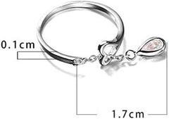 Women Fashion Small Water Droplets Adjustable Open Rings Silver.