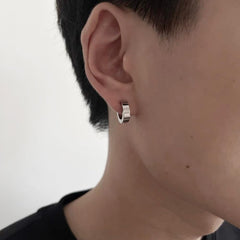 1 Pair Punk Non Piercing Clip Earrings for Men Women Alloy Ear Clips Hip Hop Style Ear Jewelry Accessory Silver