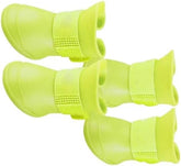 ZJchao Dog Shoes, 4 Pcs Dog Silicone Boot Skidproof Soft Dog Rain Shoes Dog Paws Booties Outdoor Footwear Dog Boots Dog Rain Boots with Thickened Non Slip Sole for Dogs Puppy (S)
