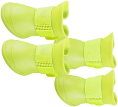 ZJchao Dog Shoes, 4 Pcs Dog Silicone Boot Skidproof Soft Dog Rain Shoes Dog Paws Booties Outdoor Footwear Dog Boots Dog Rain Boots with Thickened Non Slip Sole for Dogs Puppy (S)
