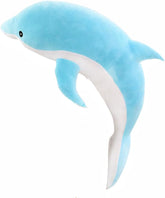Dolphin Plush Pillow 27.5" Blue Dolphin Stuffed Throw Pillow Super Soft Sea Animal Plush Toys Dolls for Boys Girls Sleeping Cushion Gift