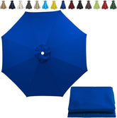 Patio Umbrella Replacement Canopy 6.5ft/7.5ft/9ft/10ft, UV Protection Market Umbrella Top Outdoor Umbrella Canopy, 6 Ribs/8 Ribs Garden Umbrella Cloth