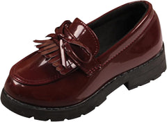 Shoes for Size 3 Girls Slip On Leather Loafer Tassel Bow Flats School Dress Shoes for Girls Toddler Boy Shoe