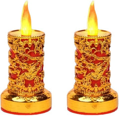 12cm LED Electronic Candle Lamp Battery Simulation Buddha Lamp Buddha Candlestick