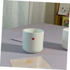 Ceramic Heart Porcelain Cup Portable Office Coffee Mug Cute Couple Water Holder for Home and Coffee Shops Simple Classic Design