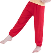 Summer Boys and Girls Cotton Pants Children's Baby Loose Silk Trousers Red