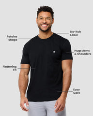 INTO THE AM Mens T Shirt with Logo - Short Sleeve Crew Neck Soft Fitted Tees S - 4XL Fresh Classic Basic Tshirts