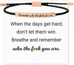 Remember Who The F You Are Bracelet Inspirational Bracelets for Women Dont Let The Hard Days Win Motivational Bracelet