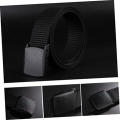 FRCOLOR Canvas Web Belt for Men Airport Friendly Nylon Belt with Automatic Buckle Durable Lightweight Design for Casual Pants Black