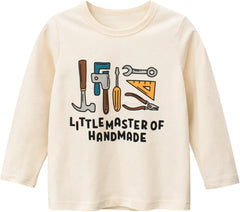 Kids Toddler Boys Letter Print T Shirt Long Sleeve Crewneck Tops Autumn Casual Tee 1-7T
