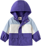 Meufam Toddler Boys Color Block Windbreaker Casual Outerwear Kids Lightweight Zip Hooded Jacket Baby Cute Dust Coat Jacket