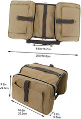 KESYOO Pet Dog Outdoor Saddlebag Adjustable Backpack for Hiking Camping Durable with Pockets for Snacks Essentials Khaki
