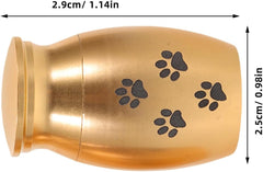 SUPVOX 2pcs Pet Ashes Keepsake Box for Dogs and Cats - Memorial Urn Cremation Remains Hair - Small Metal Urns Keepsake - 1-Inch Size with Golden and Rose Golden