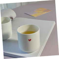 Unomor Heart Ceramic Coffee Cup Heat Resistant Porcelain Beverage Mug Lightweight Cute Couple Cup for Home Office Tea and Latte Use