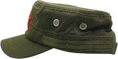 Military Cap Baseball Cap Red Star Army Cap Vintage Men Flat Top Cool Hat