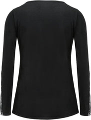 Women Y2K Lace Tops Long Sleeve Undershirt for Teen Girl Lined Lace Off The Shoulder Tops Regular Fitted Shirts Trendy