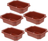 5Pcs Drainable Rectangular Plastic Plant Pots Breathable Indoor Planters for and Balcony Decor Lightweight Design for Healthy Plant Growth