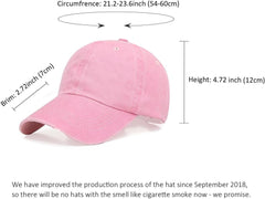 Classic Low Profile Baseball Cap, Adjustable Cotton Golf Hat, Unconstructed Plain Design for Men and Women(Fen)