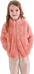 Toddler Fleece Jacket Lightweight Outerwear Boys Girls Long Sleeve Fall Spring Coat 2-15 Years