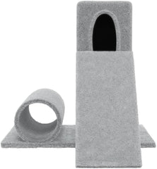 vidaXL Modern Light Grey Cat Tree with Multi Level Platforms Durable Engineered Wood Scratch Resistant Surfaces Ideal Indoor Furniture for Cats and Kittens Trees Tower Scratching Post Activity Center