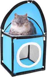 Cat Tree Furniture with Tunnel Design Scratcher for Indoor Cats Safe Oxford for Kittens and Multiple Cats