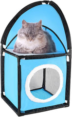 Cat Tree Furniture with Tunnel Design Scratcher for Indoor Cats Safe Oxford for Kittens and Multiple Cats